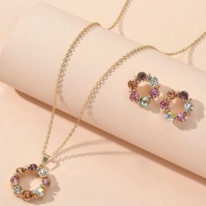 3 PCS Rhinestone Jewelry Set